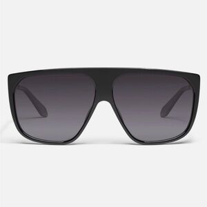 Quay No Curfew Oversized Shield Black Polarized Sunglasses NEW with Hard Case